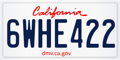 CA license plate 6WHE422