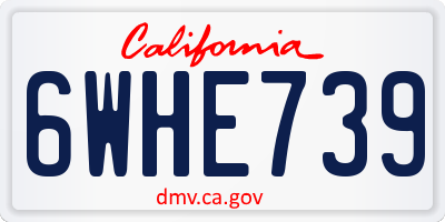 CA license plate 6WHE739