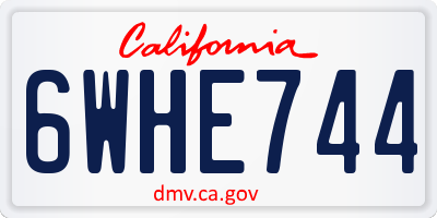 CA license plate 6WHE744