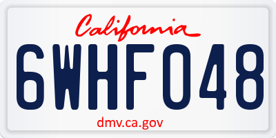 CA license plate 6WHF048