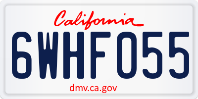 CA license plate 6WHF055