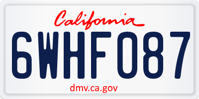 CA license plate 6WHF087