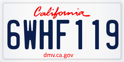 CA license plate 6WHF119