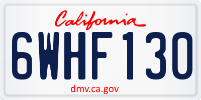 CA license plate 6WHF130