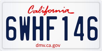 CA license plate 6WHF146