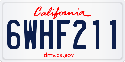CA license plate 6WHF211