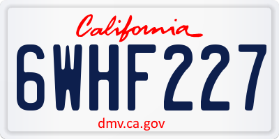 CA license plate 6WHF227