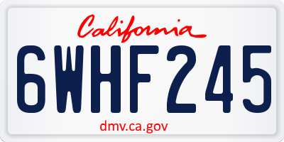 CA license plate 6WHF245