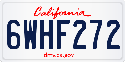 CA license plate 6WHF272