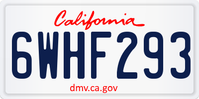 CA license plate 6WHF293