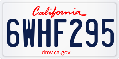 CA license plate 6WHF295
