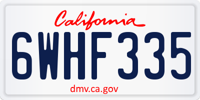 CA license plate 6WHF335