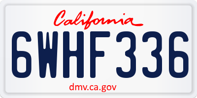 CA license plate 6WHF336