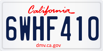 CA license plate 6WHF410