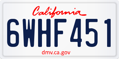 CA license plate 6WHF451