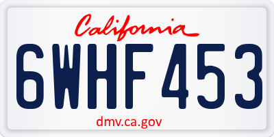 CA license plate 6WHF453