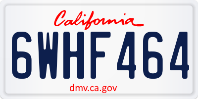 CA license plate 6WHF464