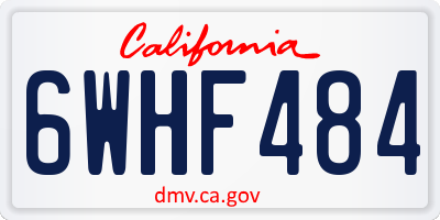CA license plate 6WHF484