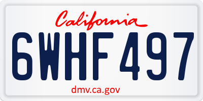 CA license plate 6WHF497