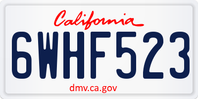 CA license plate 6WHF523