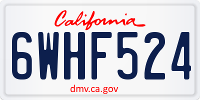 CA license plate 6WHF524