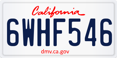 CA license plate 6WHF546