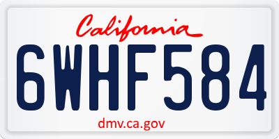 CA license plate 6WHF584