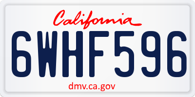 CA license plate 6WHF596