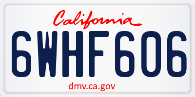 CA license plate 6WHF606