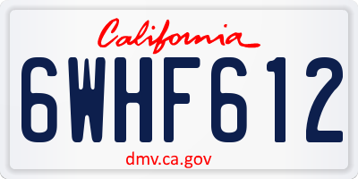 CA license plate 6WHF612