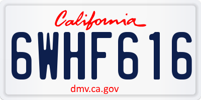 CA license plate 6WHF616
