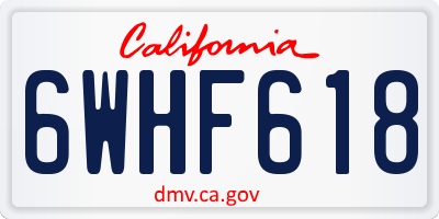 CA license plate 6WHF618