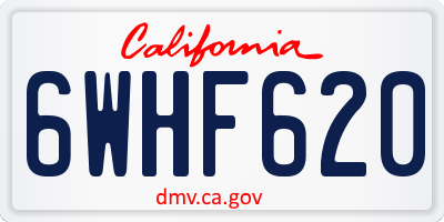 CA license plate 6WHF620