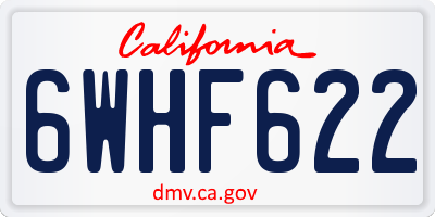 CA license plate 6WHF622