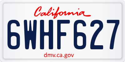 CA license plate 6WHF627