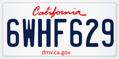 CA license plate 6WHF629