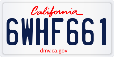 CA license plate 6WHF661