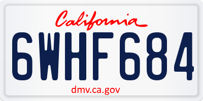 CA license plate 6WHF684