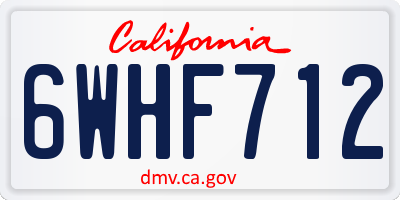 CA license plate 6WHF712