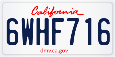 CA license plate 6WHF716