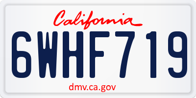 CA license plate 6WHF719