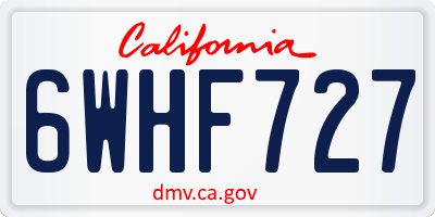CA license plate 6WHF727