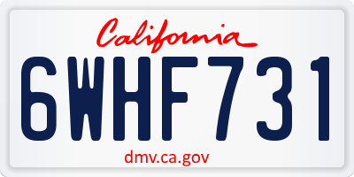 CA license plate 6WHF731