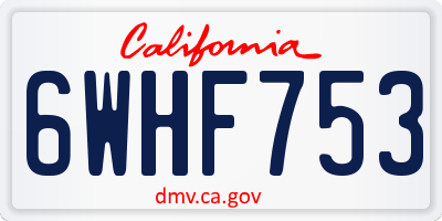 CA license plate 6WHF753