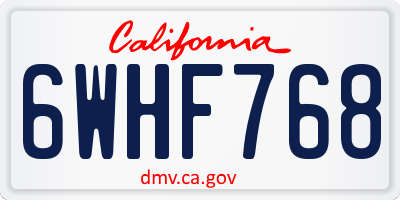 CA license plate 6WHF768