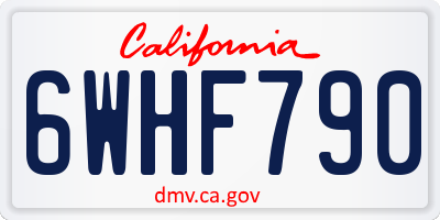 CA license plate 6WHF790