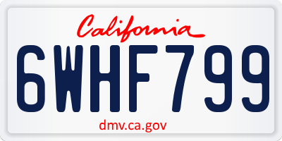 CA license plate 6WHF799