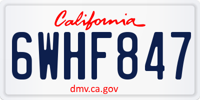 CA license plate 6WHF847