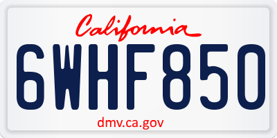 CA license plate 6WHF850