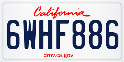 CA license plate 6WHF886